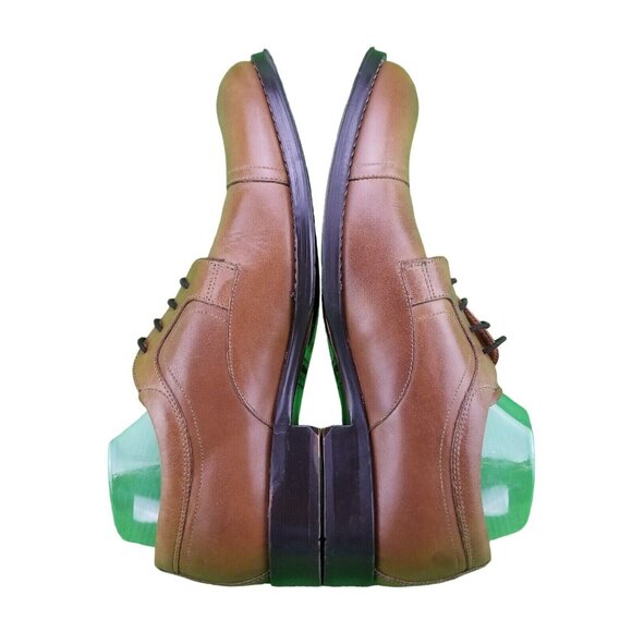 ✅STAFFORD TAN Oxford Leather Cap Toe Dress Shoes Mens 10.5M Casual Comfort Derby